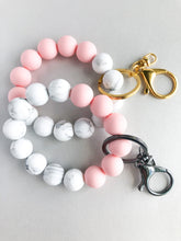 Load image into Gallery viewer, Pink Champagne Bracelet Key Ring
