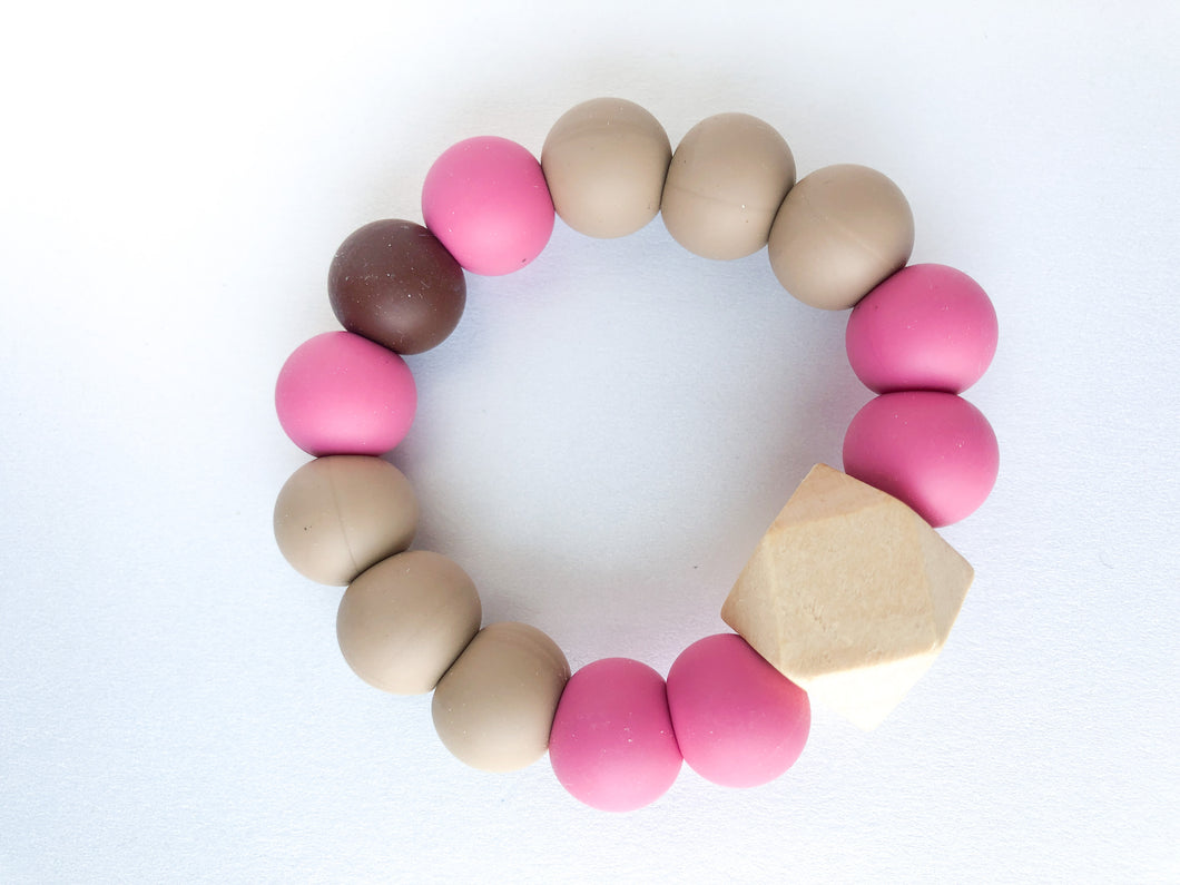 Chocolate Dipped Strawberry Teething Ring