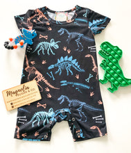 Load image into Gallery viewer, Black Dino Romper
